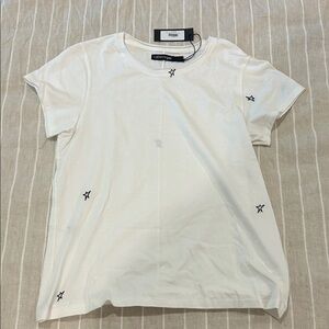 catherinegee White Embroidered Star Tee